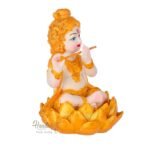 White Little Golden Krishna Statue Polyresin - Image 3
