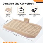 Beige Pvc Inflatable Car Mattress For Travelling - Image 3