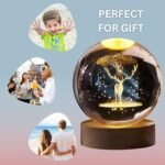 3D Crystal Ball Night Lamp For Room Decor With Rechargable USB Cable - Image 3