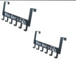 Black Metal No Drill Door Hook Cloth Hanger(6 Hooks) - Image 4