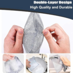 Silver Steel Wire Double Layer Dish Cleaning Cloth Pack Of 8 - Image 2