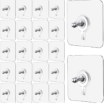 Transparent Pvc Adhesive Screw Hook- Pack Of 50