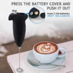 Black Steel Blender & Plastic Holder Coffee Beater