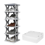 White Plastic Shoe Rack 6 Layer