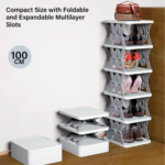 White Plastic Shoe Rack 6 Layer - Image 2