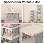 White Plastic Shoe Rack 6 Layer - Image 3