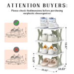 White Plastic Shoe Rack 4 Layer - Image 2