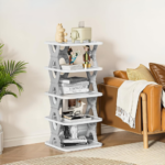 White Plastic Shoe Rack 5 Layer