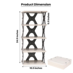 White Plastic Shoe Rack 5 Layer - Image 2