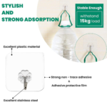Transparent Pvc Mini Adhesive Hook -Pack Of 50 - Image 3