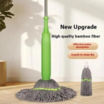 Green 2-In-1 Self-Wringing Microfiber Mop For Cleaning - Image 2