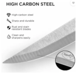 Plastic 6 Pc Knife Set Wood Stand With Knife And Scissor - Image 4