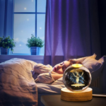 3D Crystal Ball Night Lamp For Room Decor With Rechargable USB Cable