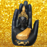 Black Premium Polyresin Palm Buddha